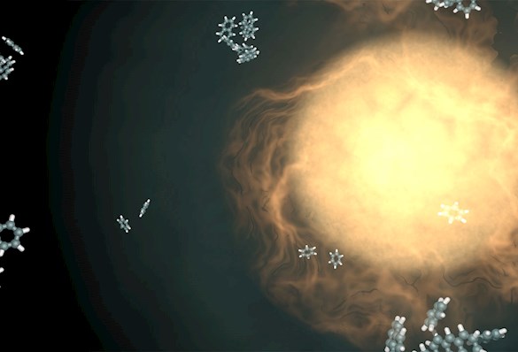 Dust formation around a carbon rich star