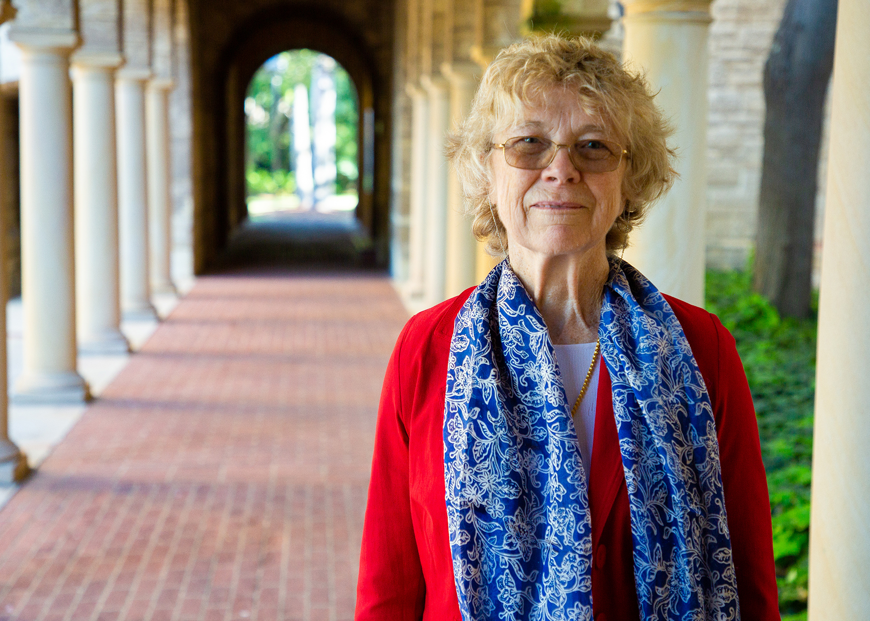 Cheryl Praeger standing outside