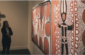 aboriginal art in a gallery