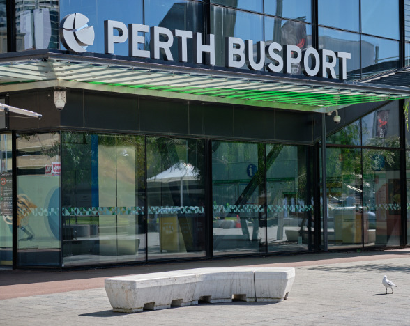 Perth busport signage