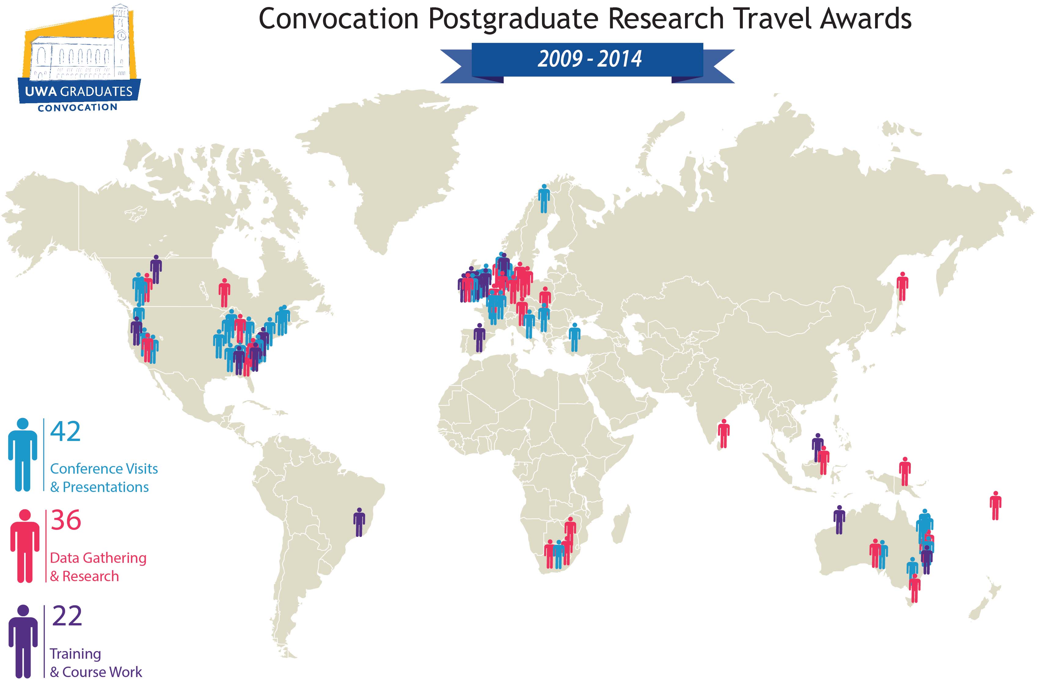 Postgraduate research travel award map preview
