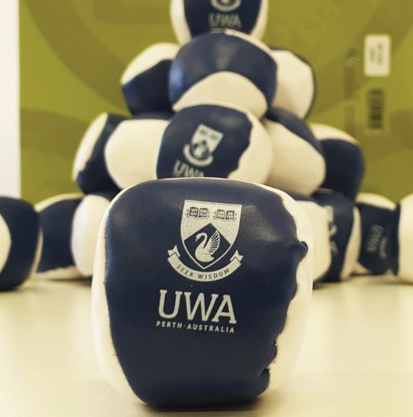 UWA branded hacky sacks