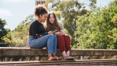 two students chatting