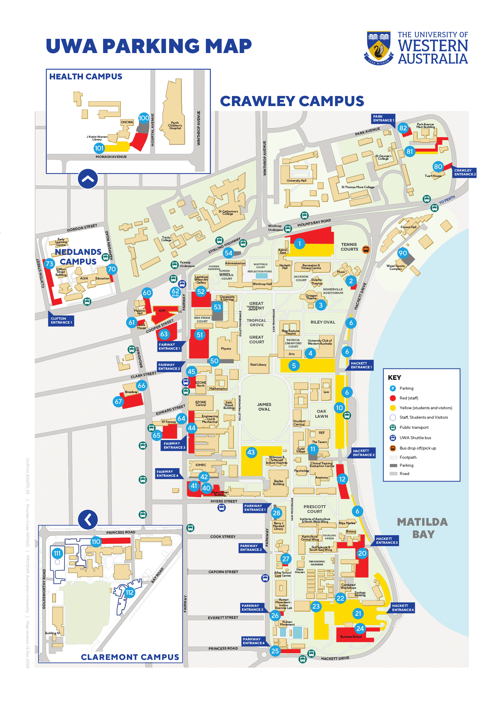 Uwa Map Parking maps