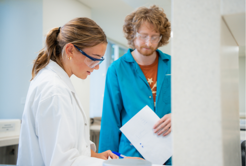 Two people in a lab