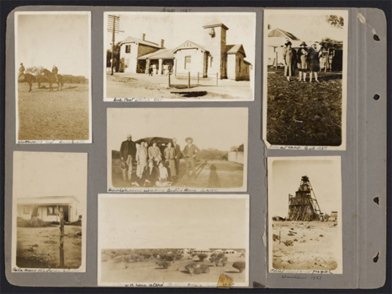 A page out of the White family album depicting serval black and white photos