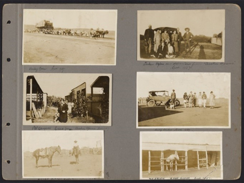 A page out of the White family album depicting serval black and white photos