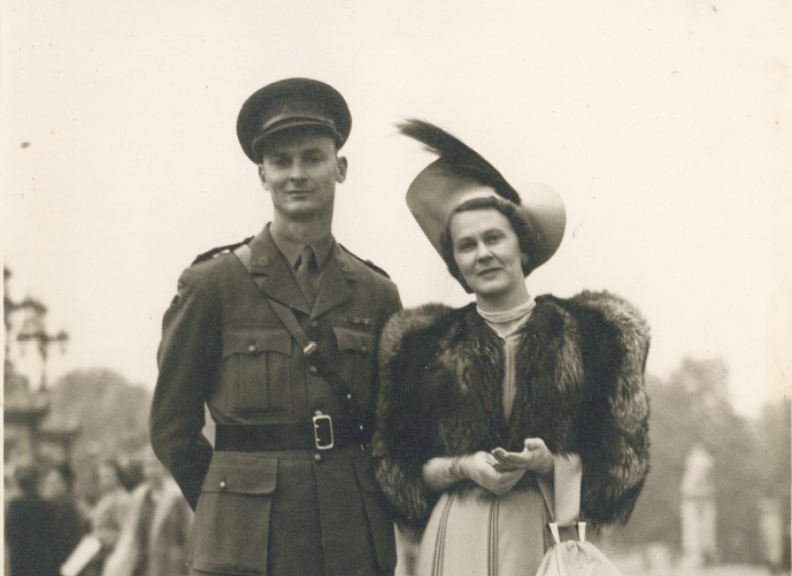 Sepia photograph of Bill and Mollie Schrader