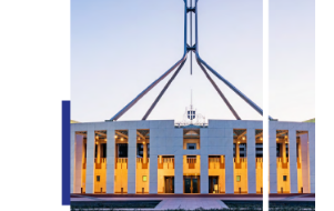 Australian Federal Parliament at dusk