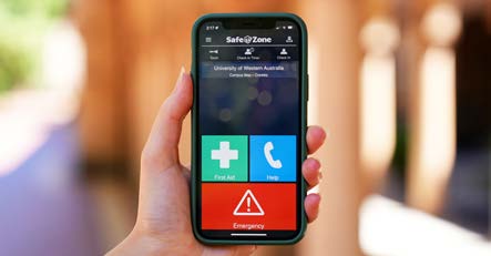 Image of phone with SmartZone app running