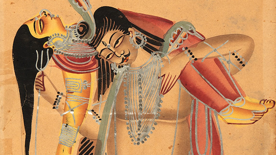 Detail of painting for Kalighat painting section