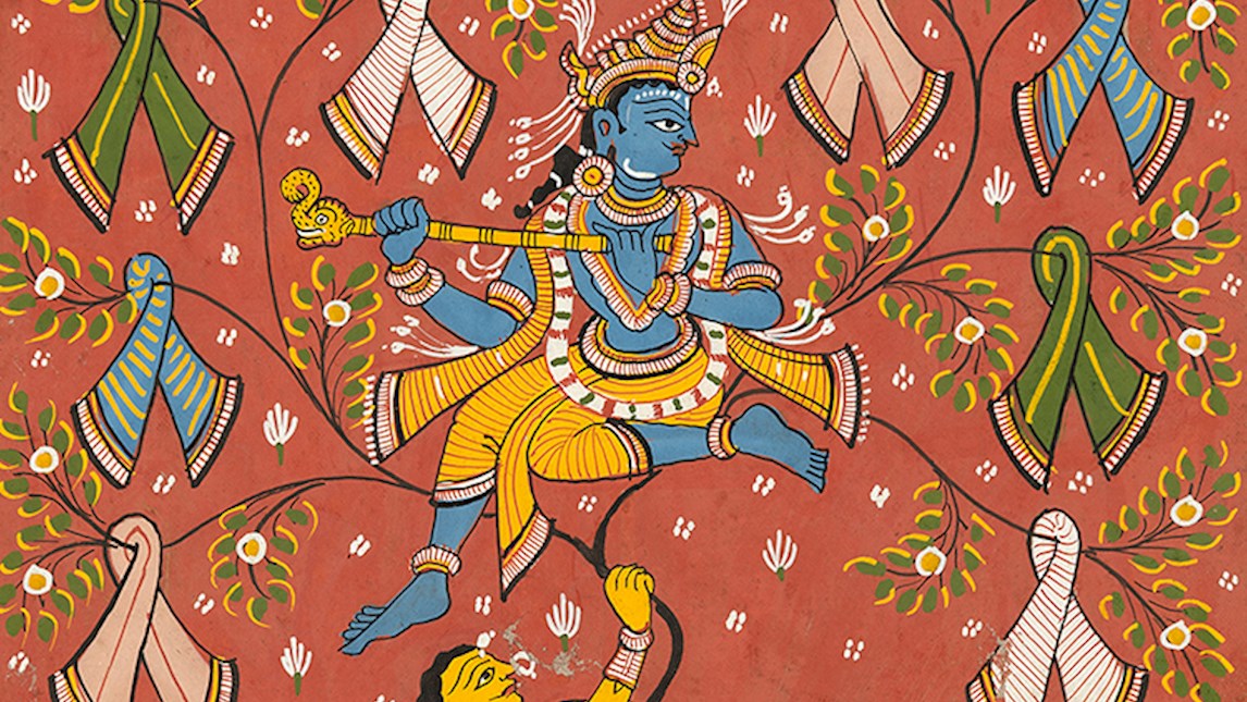 Detail of lead painting for Pattachitra section