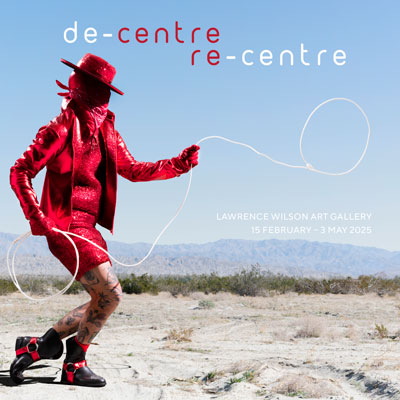Catalogue cover for de-centre re-centre exhibition