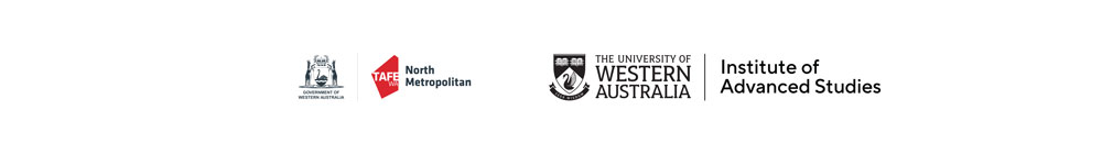 Logos for North Metropolitan Tafe and the Institute of Advanced Studies, UWA