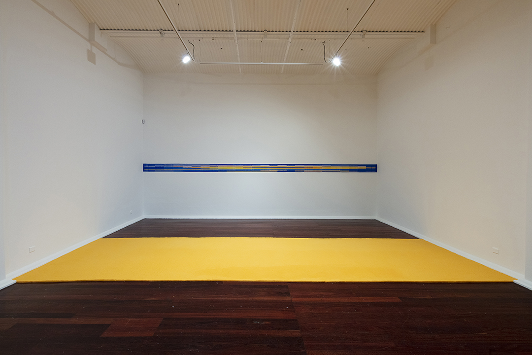 Anita Cummins, feelings, 2019, crushed Cheezels, and I got out of bed today, 2019, cardboard boxes, glue