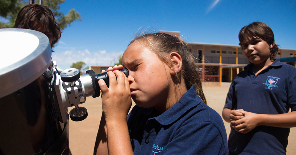 Meekatharra District High School students participating in an outreach program