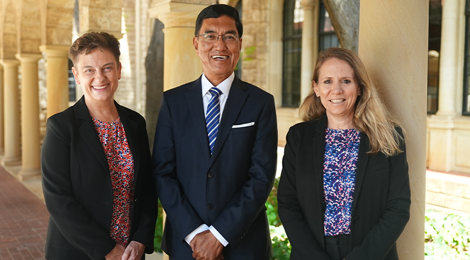 Professor Livia Hool, Vice-Chancellor Professor Amit Chakma and Dr Lee Nedkoff