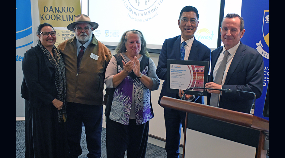 Carol Innes, Colleen Hayward, Noel Nannup, Amit Chakma and Mark McGowan