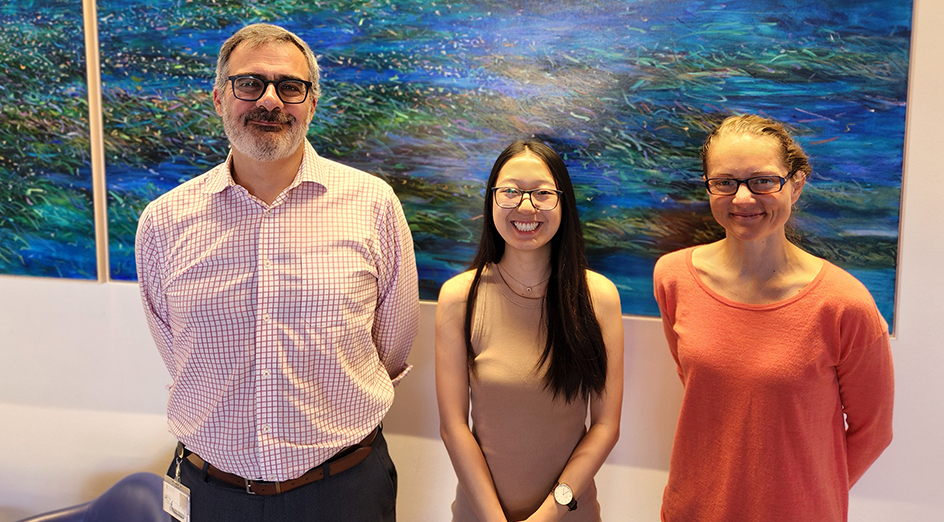 MERA Director Prof Christophe Gaudin, PRP student Lucy Wang, supervising Research Fellow Dr Jana Orszaghova