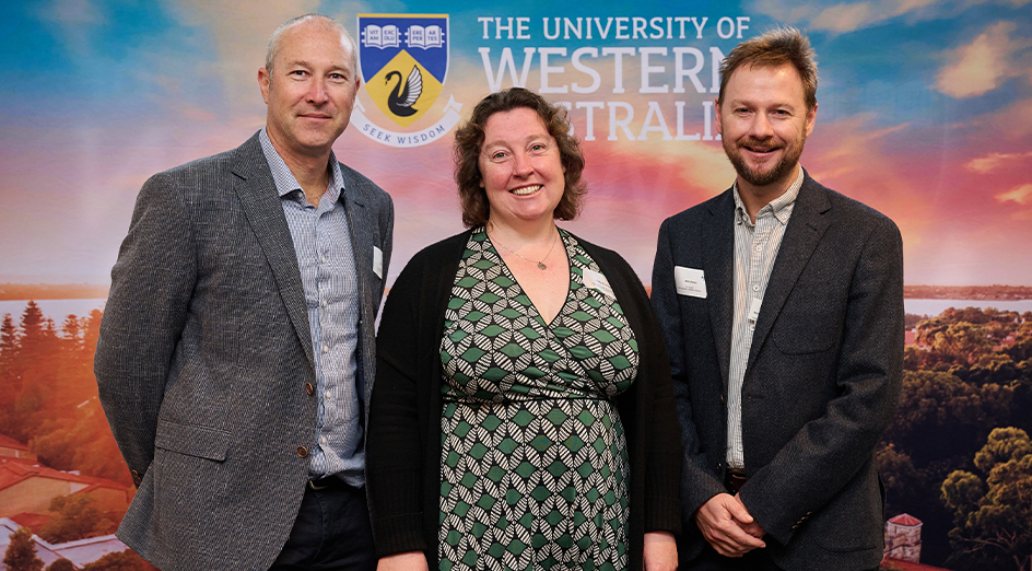UWA Centre for Water and Spatial Science Directors (L-R): Associate Professors Nik Callow, Sally Thompson & Matt Hipsey