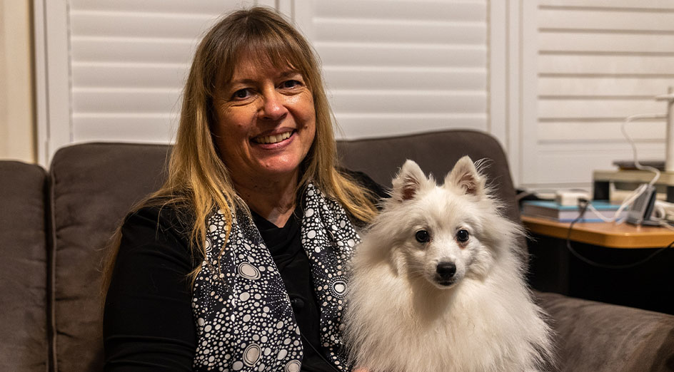 Professor Helen Milroy and dog Snowy