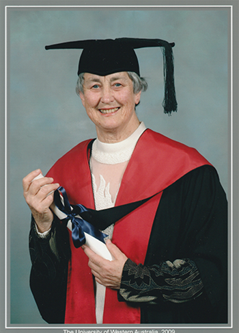 Dr Enid Sedgwick at her graduation 2009