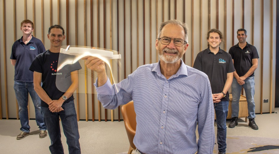  Photo L-R: Brendan Kennedy, Associate Professor UWA/ Perkins Institute/Oncores Medical, Glen Ryan, Co-founder Sunovate, Professor Peter Klinken, Chief Scientist WA, Lachlan Kelsey, Research Assistant UWA/ Perkins Institute and Faz Pollard, Director Afaridan Plastics.