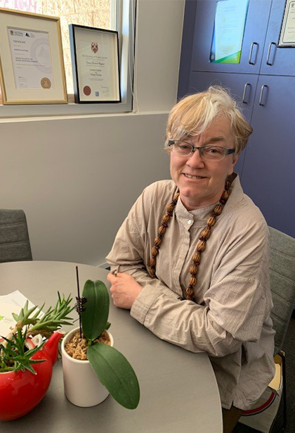 Woman sitting at a desk in an office