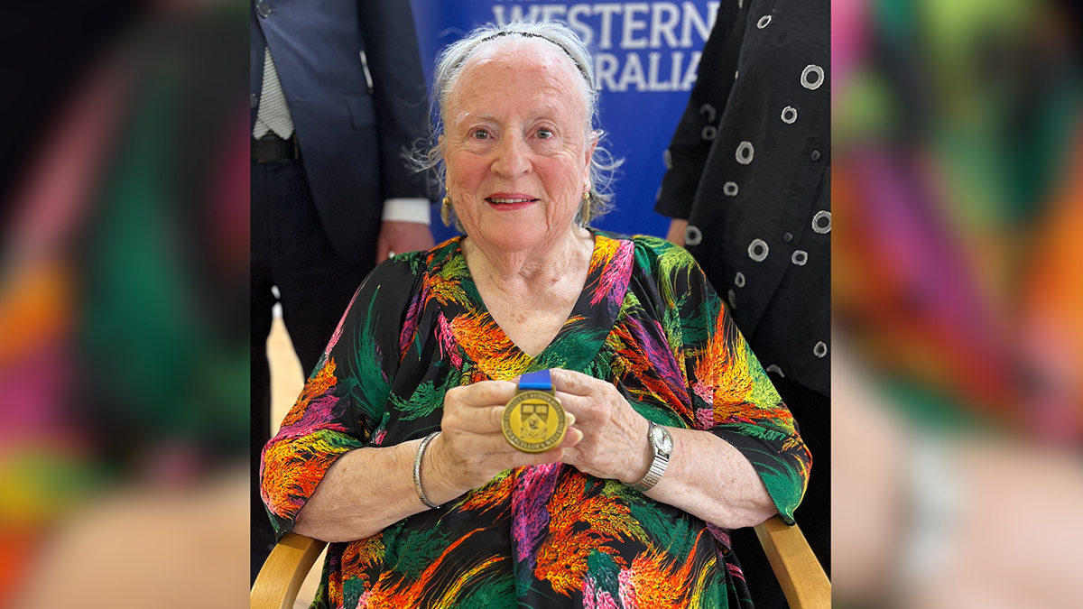 Professor Lesley Cala in 2023, during the award ceremony for her Chancellor’s Medal.