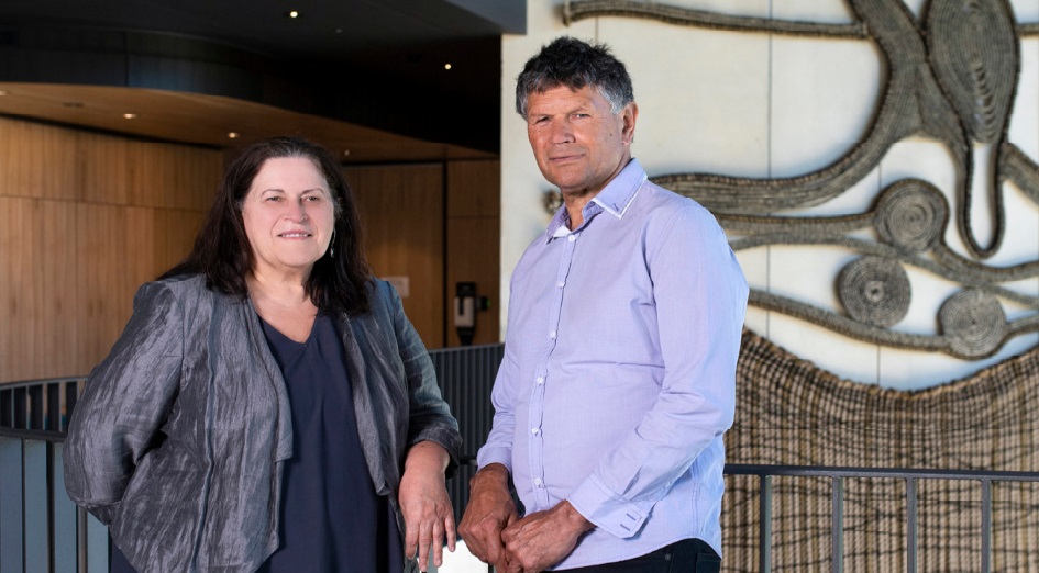 Professor Jill Milroy and Dr Richard Walley at the Bilya Marlee building