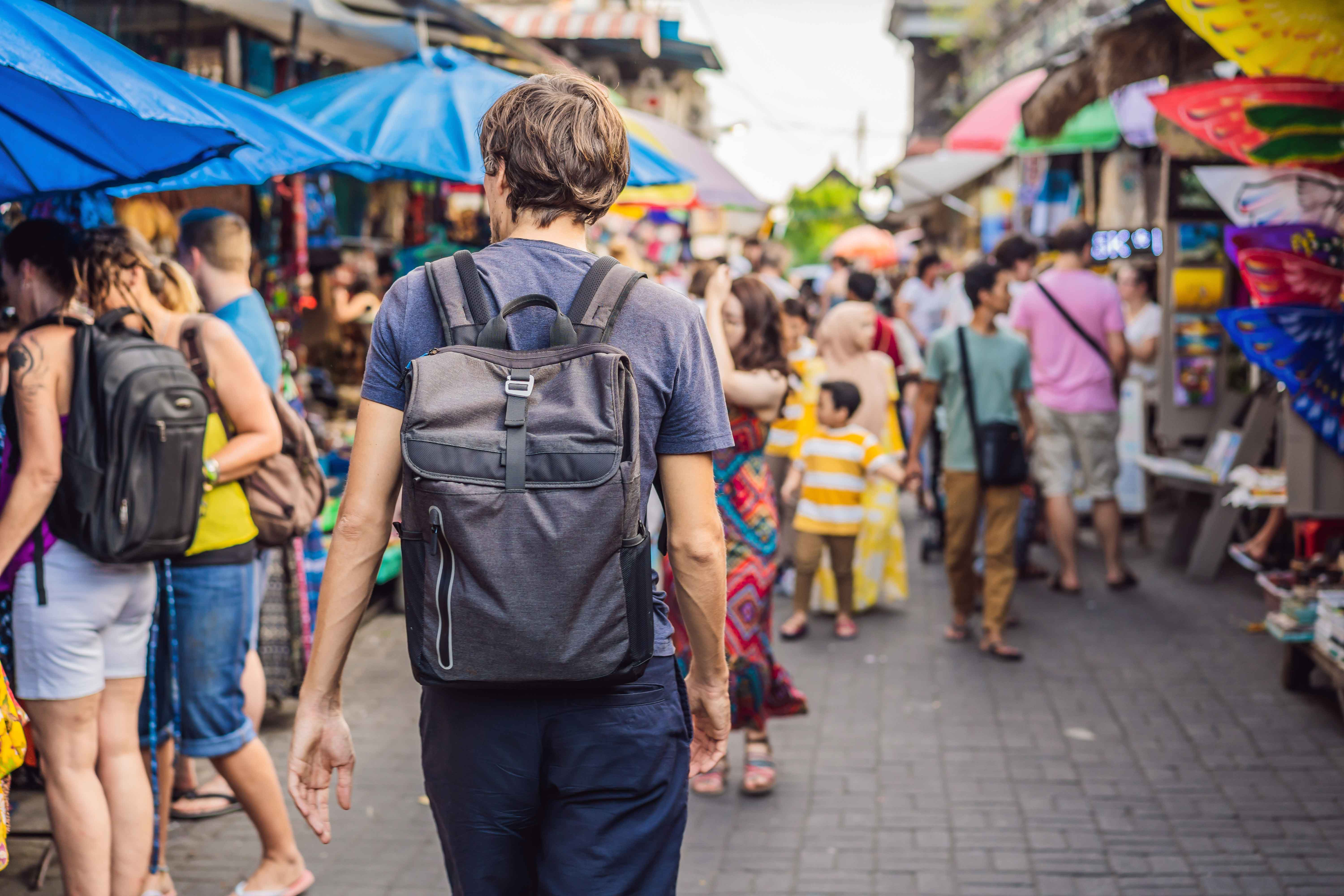 Tourist in Ubud market