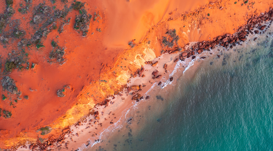 Drone shot of WA coast