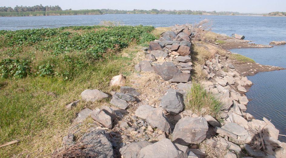 One of the ancient walls along the Nile River