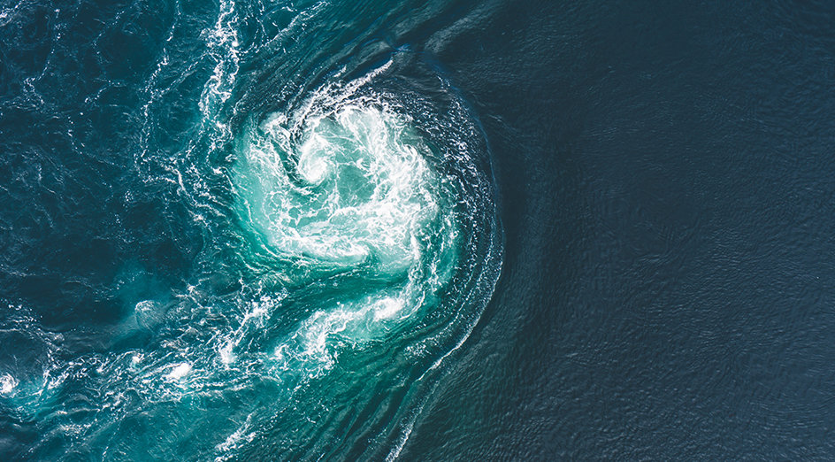 A swirling ocean