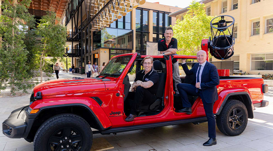VC and Minister Dawson with red car