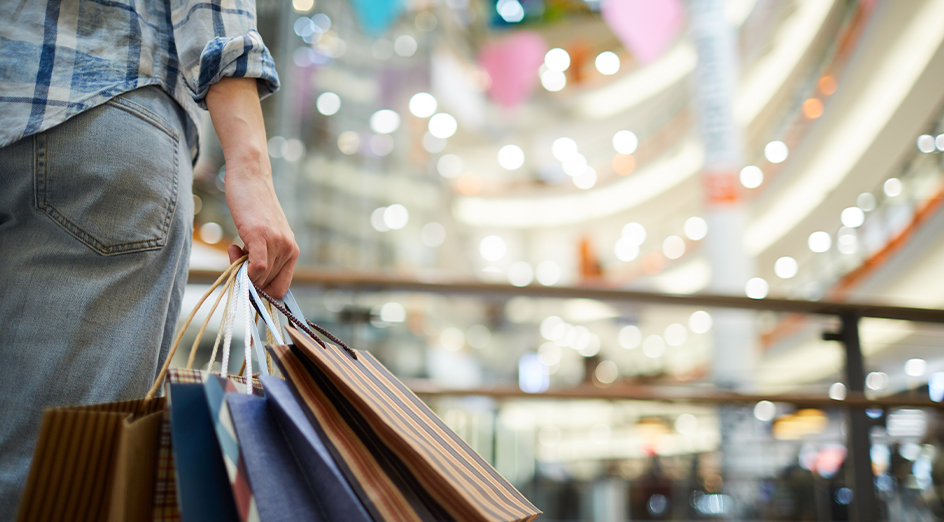 Shopper with bags