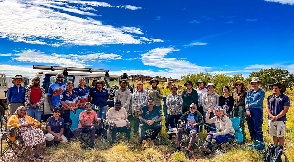The Murujuga Circle of Elders providing cultural advice to UWA staff and students at the annual rock art field school. Credit: Amy Stevens.