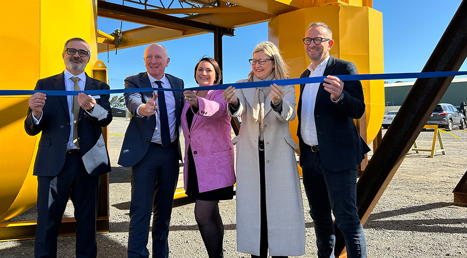 Officials at the opening of the M4 wave converter
