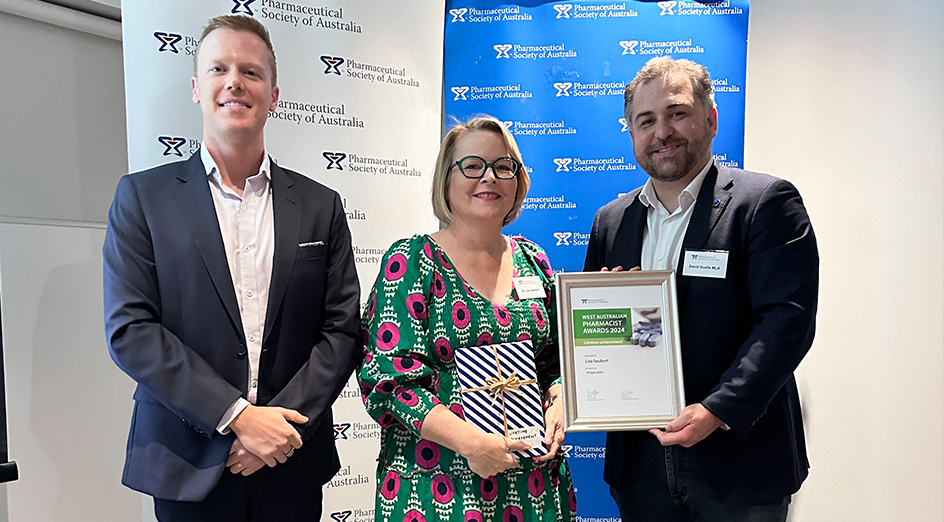 PSA WA President Kristian Ray, Associate Professor Liza Seubert and David Scaife MLA - Member for Cockburn.