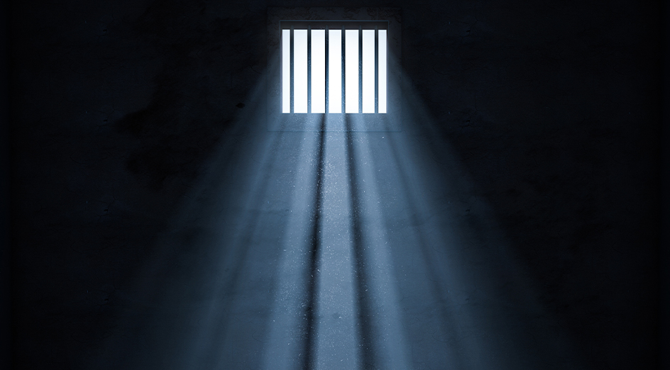 A prison window and bars