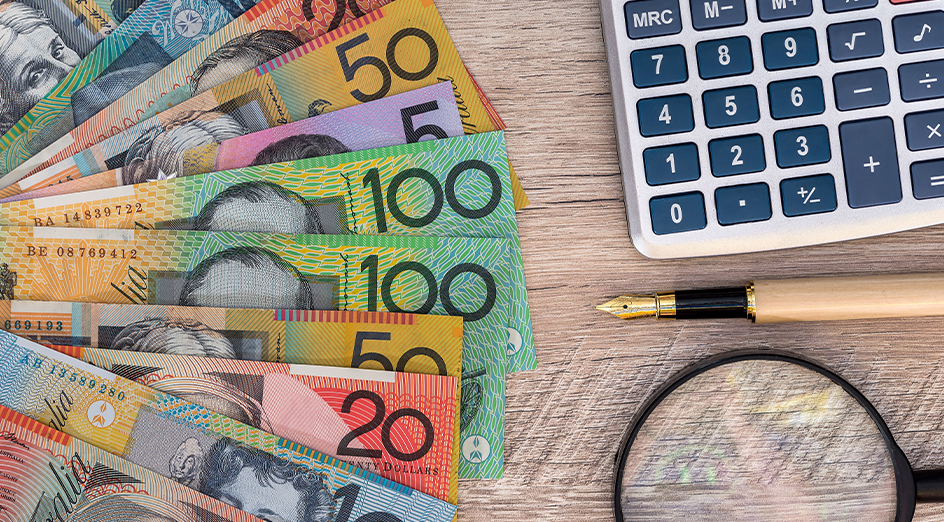 Piles of Aussie dollars