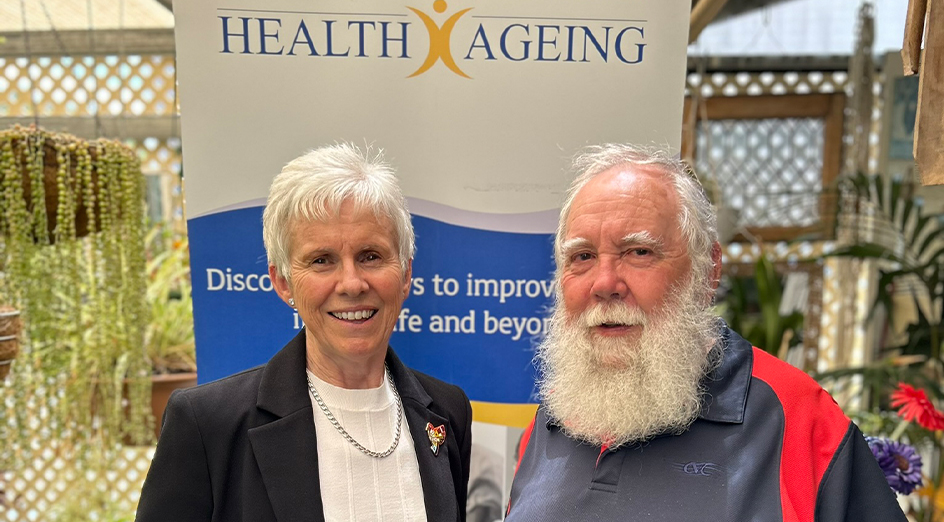 Professor Anne-Marie Hill and carer Howard Lance