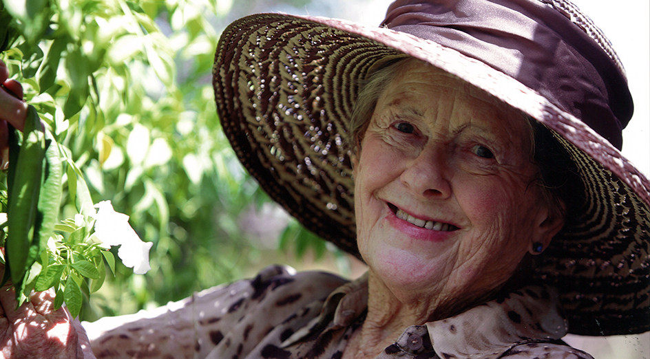 Dr Marion Blackwell AM at home in her garden