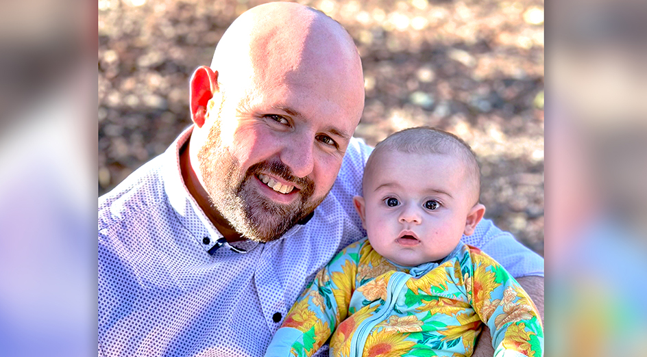 Kieran Mulroney and baby Ronan