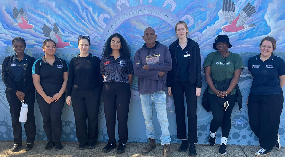 Raymond Edney and students