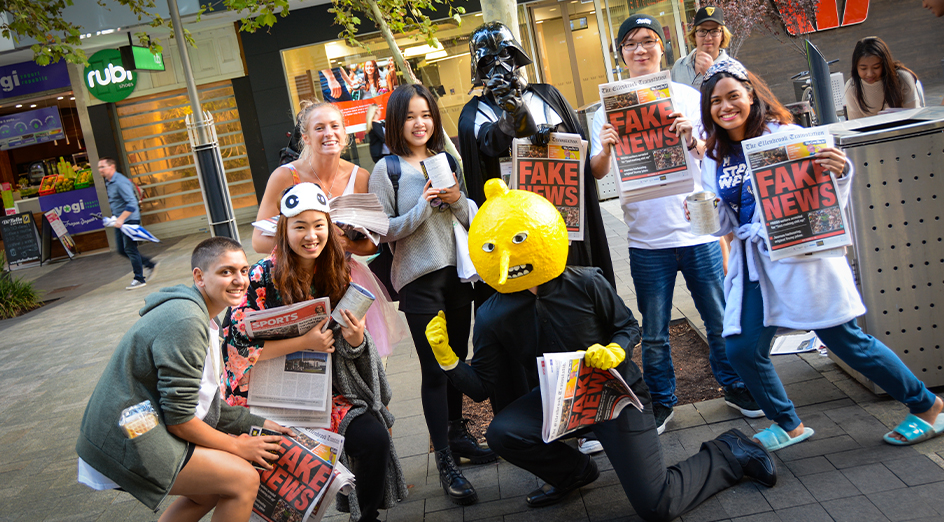 Students on the streets selling PROSH