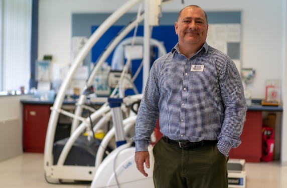 Professor Danny Green standing in lab