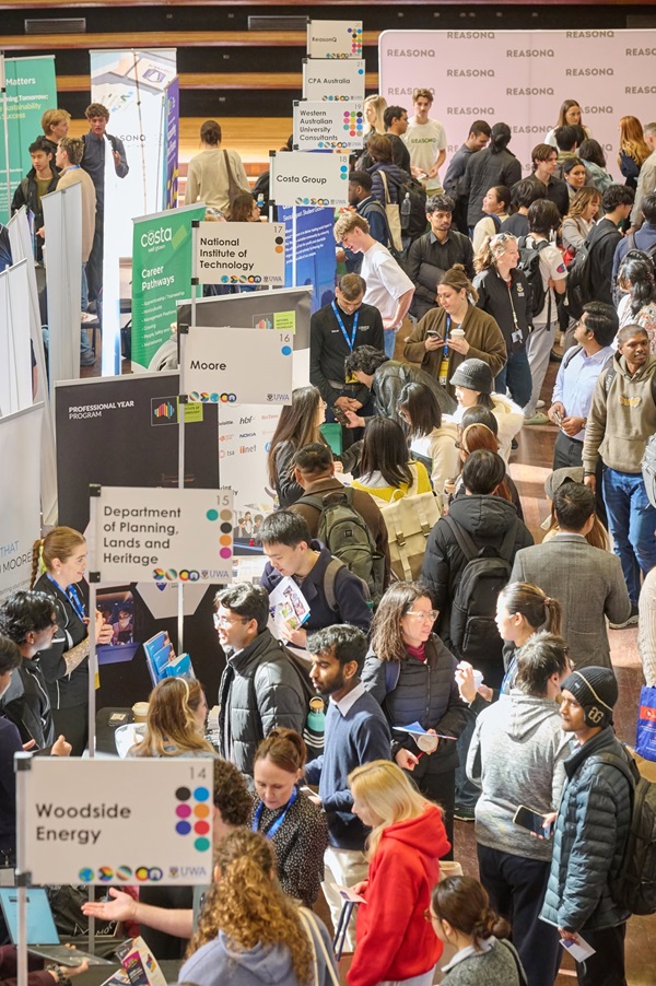 Students at a careers an opportunities event