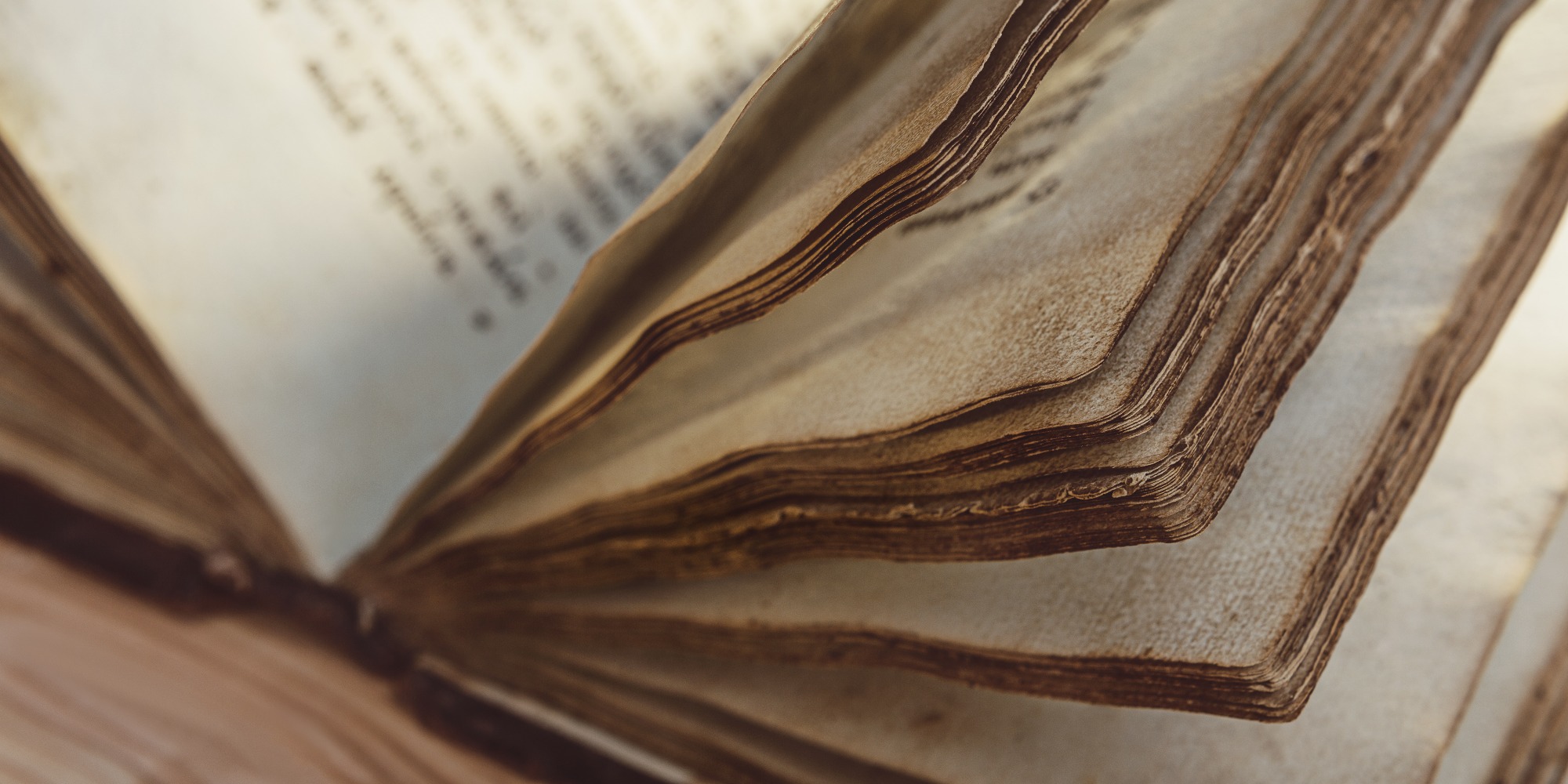 close up of old book