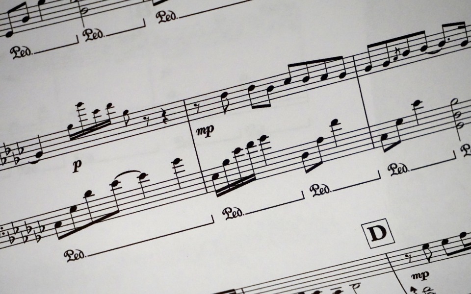 Music notes on a page